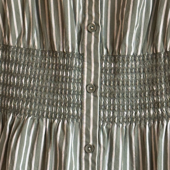 Universal Standard Hamptons Smocked Shirtdress size L 22/24 Green and white - Picture 7 of 13